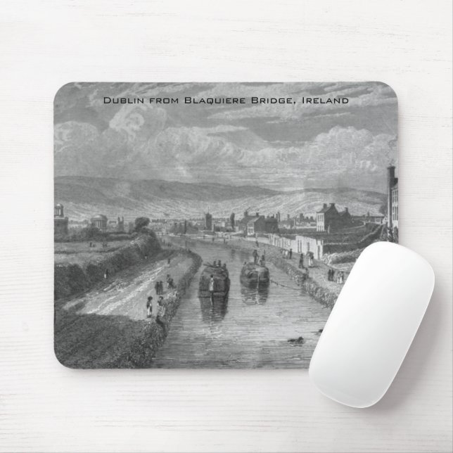 Dublin from Blaquiere Bridge, Royal Canal, Ireland Mouse Pad (With Mouse)