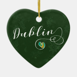 Dublin Heart, Christmas Tree   Ceramic Ornament