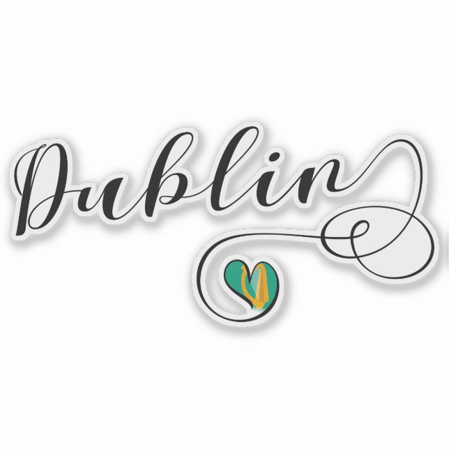 Dublin Heart Flag Sticker (Front)