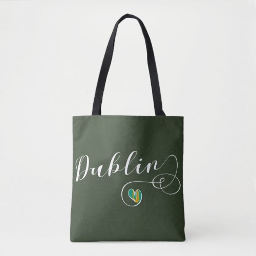 Dublin Heart Grocery Bag Ireland Tote Bag