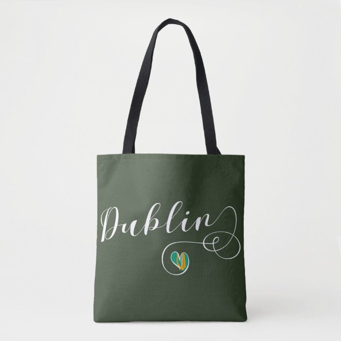 Dublin Heart Grocery Bag, Ireland Tote Bag