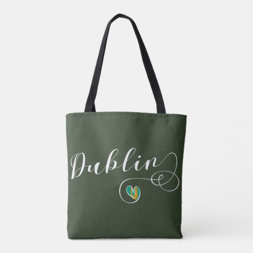 Dublin Heart Grocery Bag, Ireland Tote Bag Zazzle