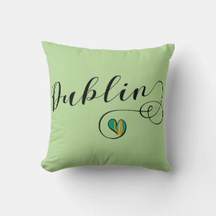 Dublin Heart Throw Cushion, Ireland Pillow