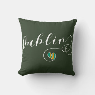 Dublin Heart Throw Cushion, Ireland Throw Pillow