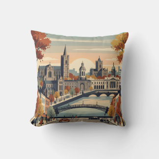 Dublin In Autumn Throw Pillow