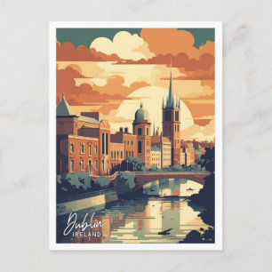 Dublin Ireland Art Travel Place illustration Postcard