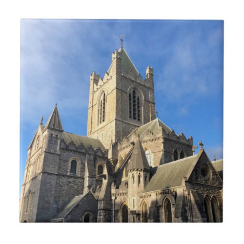 Dublin Ireland Christ Church Cathedral landmark ar Ceramic Tile