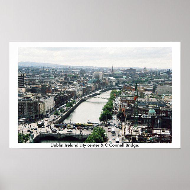 Dublin Ireland city center skyline Poster (Front)