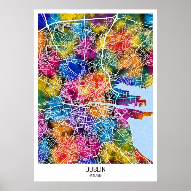 Dublin Ireland City Map Poster (Front)