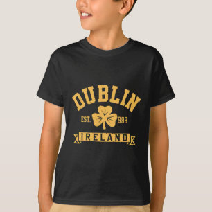Dublin Ireland Clover Leaf Shamrock Est 988 St Pat T-Shirt