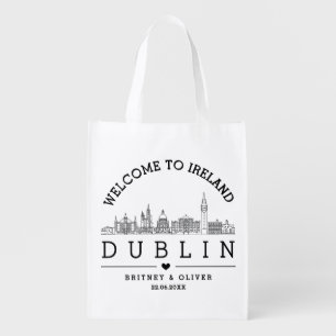 Dublin Ireland Destination Wedding Favors Grocery Bag