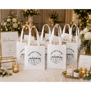 Dublin Ireland Destination Wedding Favors Grocery Bag