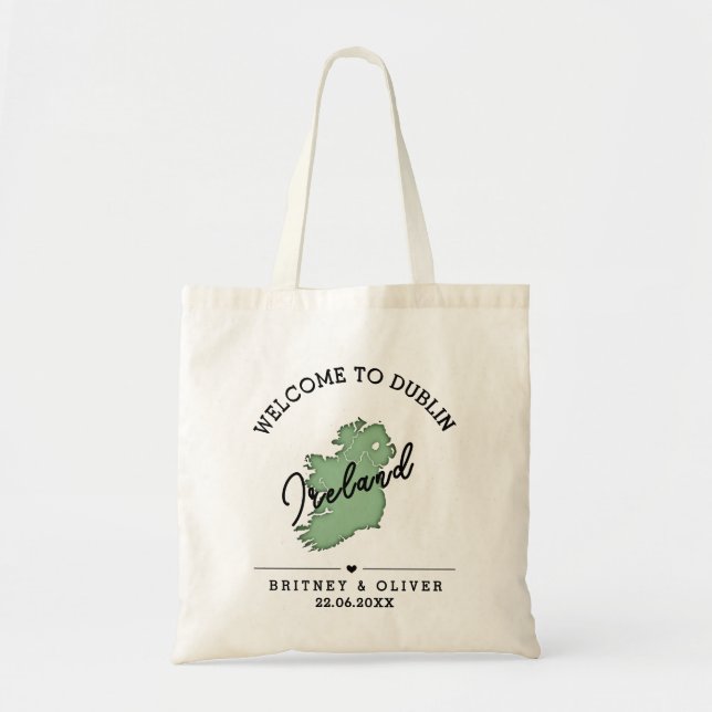 Dublin Ireland Destination Wedding Favors Tote Bag (Front)