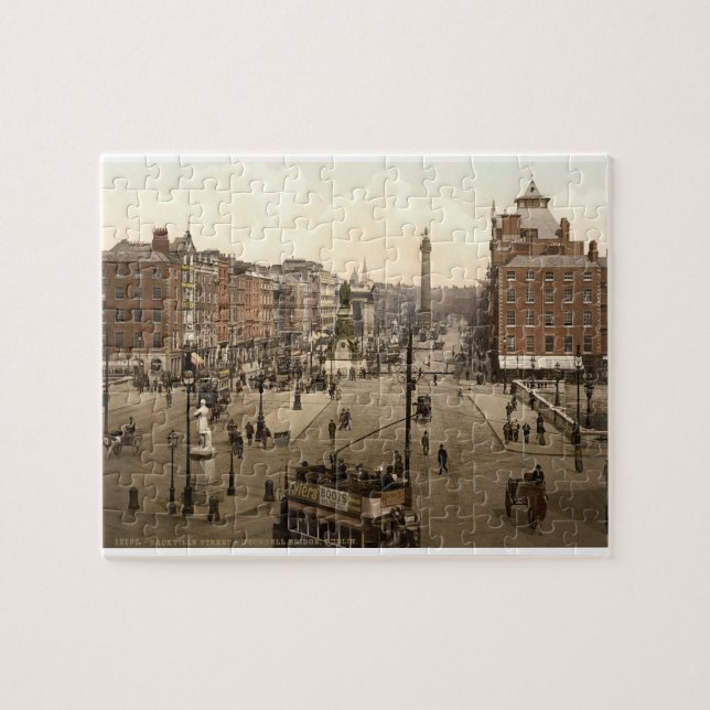 Dublin Ireland early 1900's street scene jigsaw Jigsaw Puzzle (Horizontal)