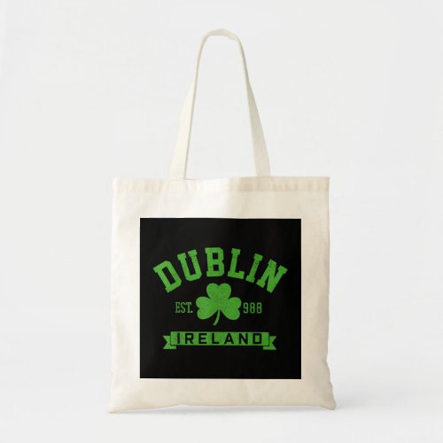 Dublin Ireland Est 988 Clover Leaf Shamrock St Pa Tote Bag