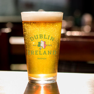 Dublin Ireland Est. 988 St. Patrick's Day Beer Glass