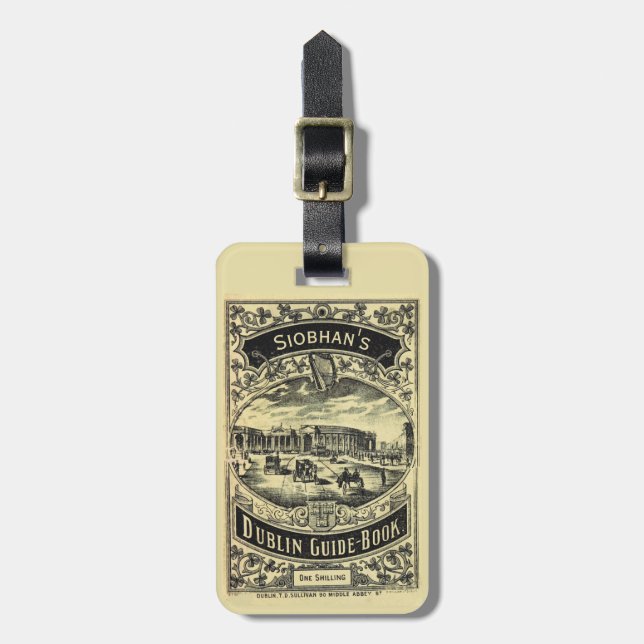 Dublin Ireland Guide Book Personalized Luggage Tag (Front Vertical)