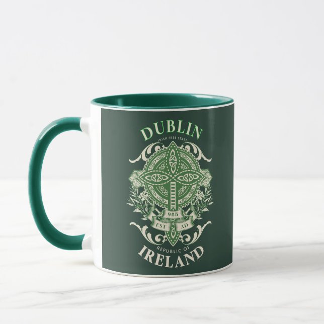 Dublin Ireland Irish Celtic Cross Mug (Left)