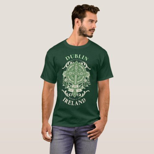 Dublin Ireland Irish Celtic Cross T_Shirt