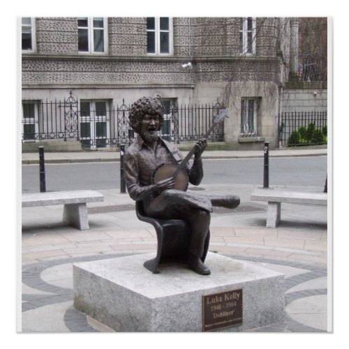 Dublin Ireland Luke Kelly musician sculpture Poster