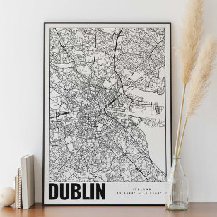 Dublin Ireland Minimalist Map Art Poster