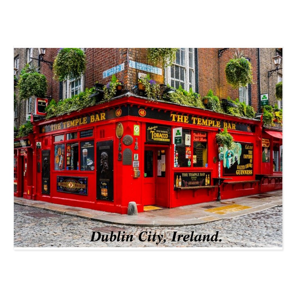Temple Bar Dublin pub, Ireland postcard