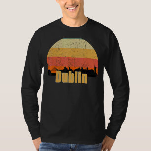 Dublin Ireland Skyline Silhouette Sunset I Love Du T-Shirt