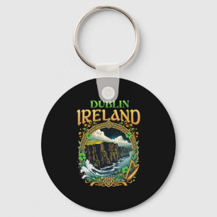 Dublin Ireland Souvenir Sea Cliffs Dublin Vacation Keychain
