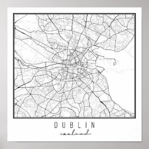 Dublin Ireland Street Map Poster