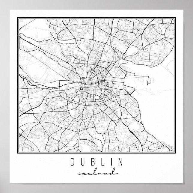 Dublin Ireland Street Map Poster (Front)