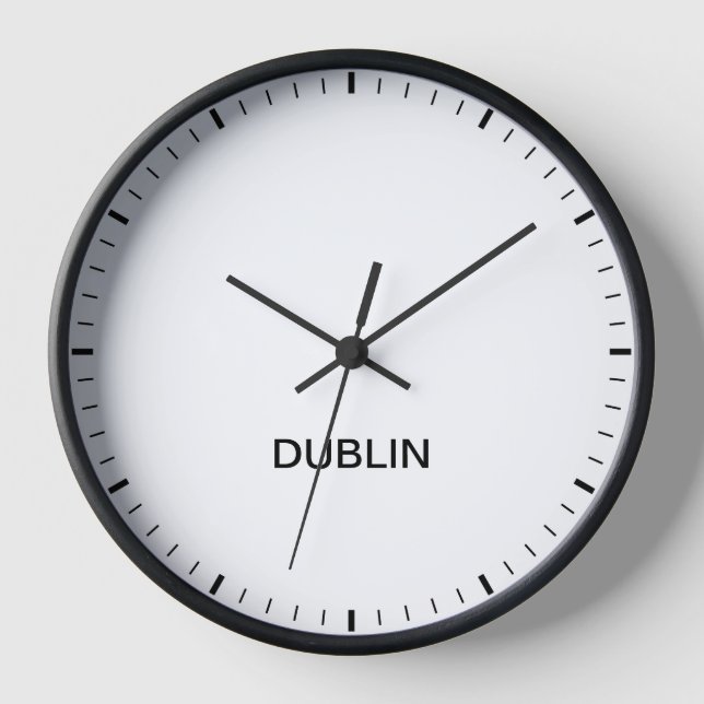 Dublin Ireland Time Zone Newsroom Style Clock (Front)
