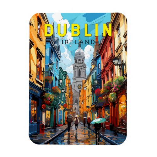 Dublin Ireland Travel Art Vintage Magnet