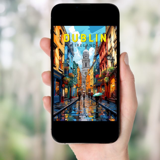 Dublin Ireland Travel Art Vintage Poster (Front Digital)