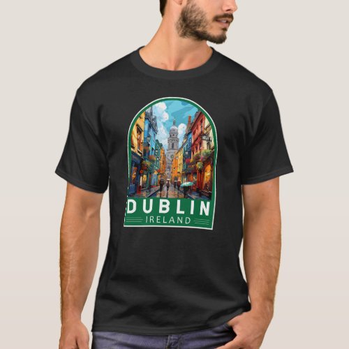 Dublin Ireland Travel Art Vintage T_Shirt
