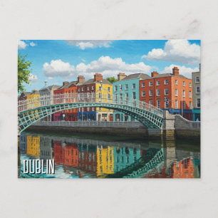 Dublin Ireland Travel Postcard