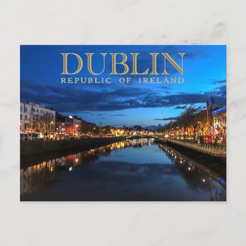 Dublin Ireland Travel Postcard
