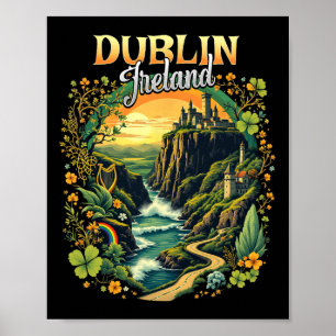 Dublin Ireland Vacation Trip Travel Irish Souvenir Poster