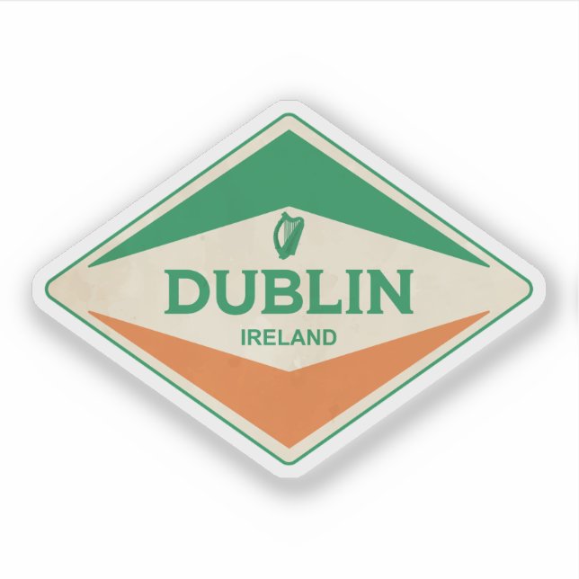 Dublin Ireland Vintage Sticker (Front)