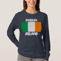 Dublin, Ireland with Irish flag
