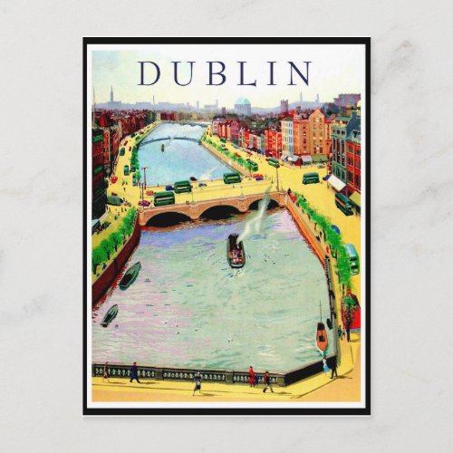 Dublin OConnell Bridge over the River Liffey Postcard