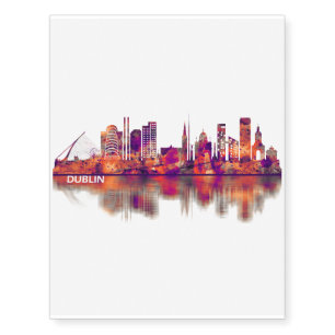 Dublin Republic of Ireland Skyline Temporary Tattoos