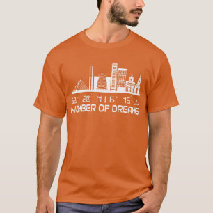 Dublin Skyline GPS Coordinates City Dream City T-Shirt