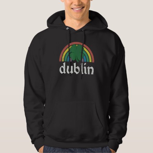 Dublin  St Patricks Day Shamrock Rainbow Irish Lu Hoodie