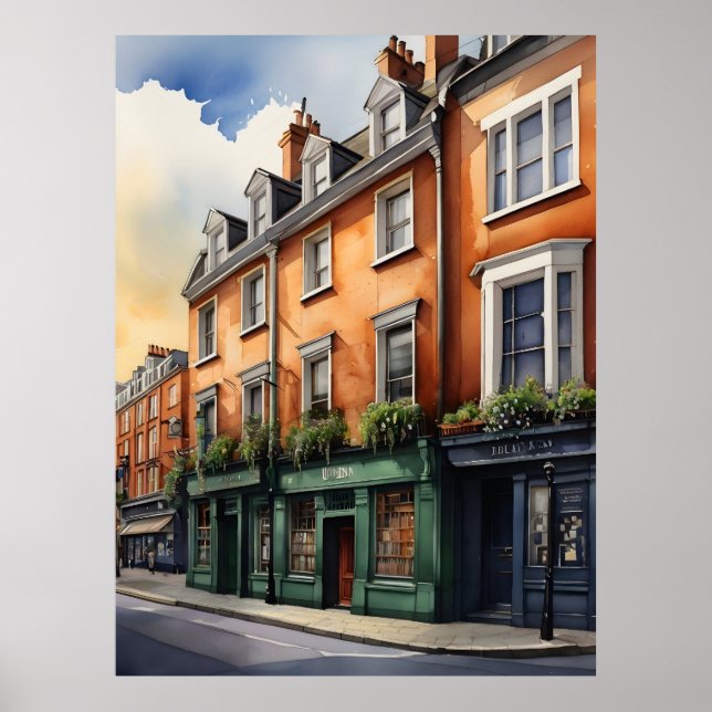 Dublin watercolor art poster (Front)