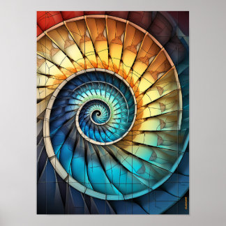 Dubman Designs: Fibonacci Rainbow Spectru Collage Poster