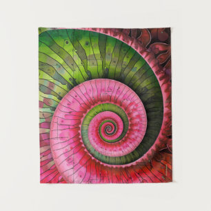 Dubman Designs: Glowing Pink and Green Fibonacci  Tapestry