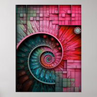 Dubman Designs: Glowing Pink Neon Fibonacci Design