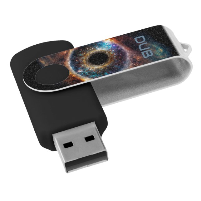 Dubman Designs: Universal Eye, Celestial Galaxy Flash Drive (Angled)