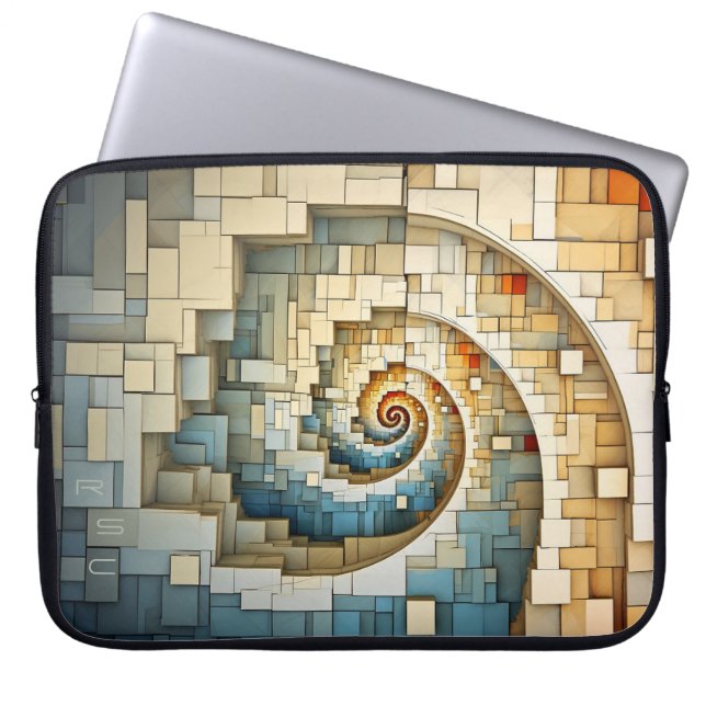 Dubman Does Design: Fibonacci Naturals Monogram Laptop Sleeve (Front)