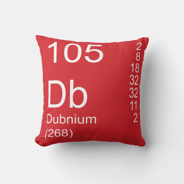 Dubnium Throw Pillow (Front)
